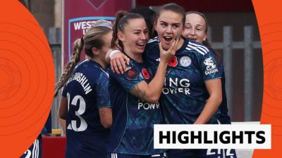 Shannon O'Brien celebrates scoring Leicester City's equaliser with her teammates