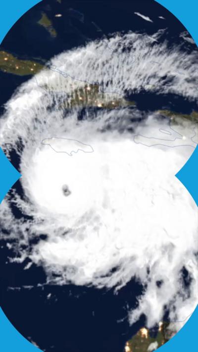 Satellite image of a huge storm - Hurricane Melissa