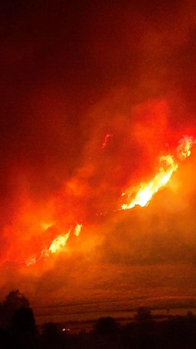 Fire on Arthur's Seat in Edinburgh