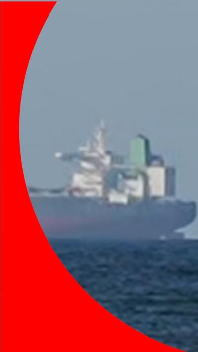 Screengrab of a file image showing a ship with a red base in water.