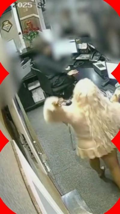 CCTV footage from the hotel shows a number of people - some blurred out - near the reception desk