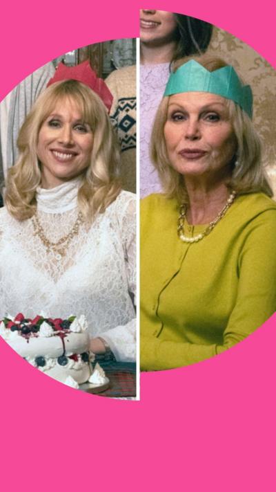 Members of the Amandaland cast wearing paper hats