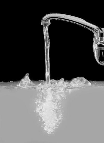 Water running from a tap in 1988