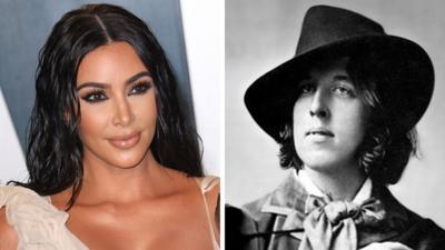 An image of Kim Kardashian alongside an image of Oscar Wilde