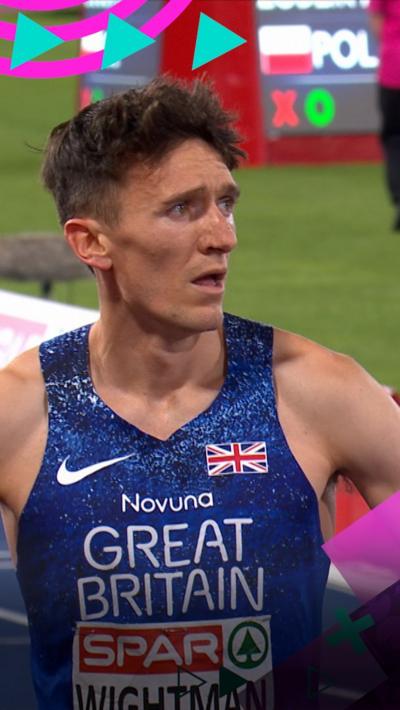 Jake Wightman looks concerned while running