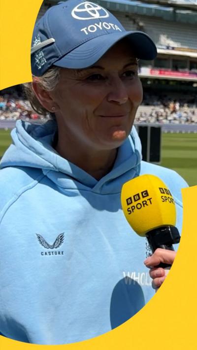 Charlotte Edwards talking after the game