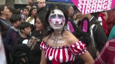 A person with make up on