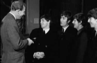 Peter Wood interviewing the Beatles