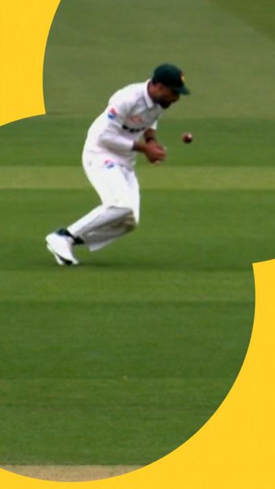 Shan Masood dropping a catch
