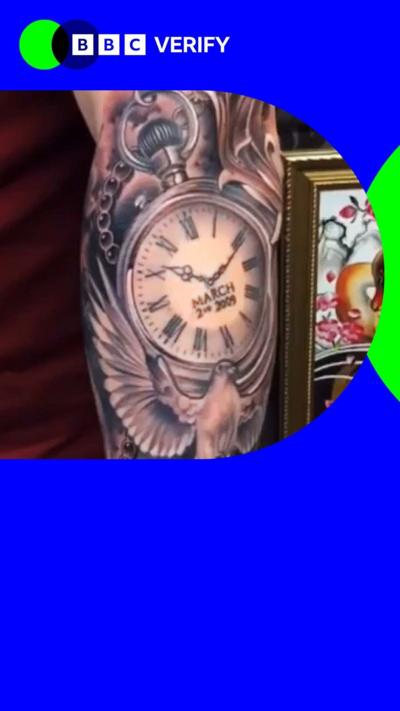The tattoo included by US authorities on a list of those allegedly associated with gangs