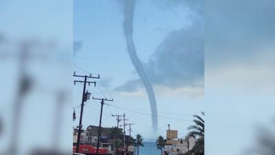 Water spout spotted over the Gulf of California in Mexico.
