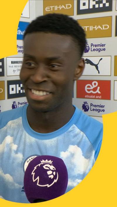 Marc Guehi smiling during his post-match interview