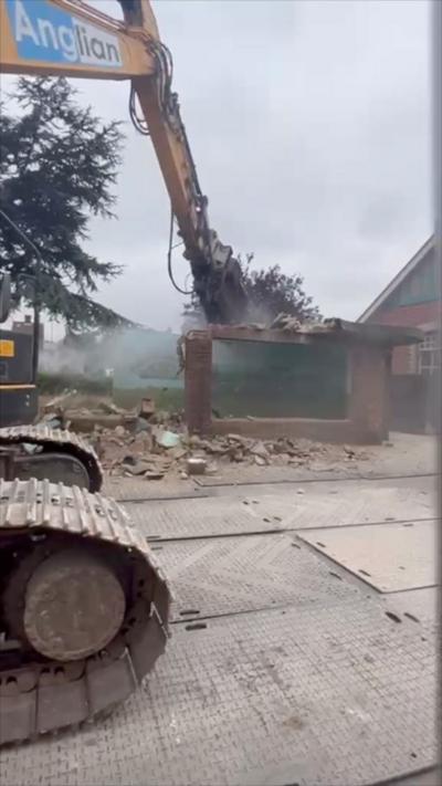 A Norfolk bus shelter that made national headlines has been demolished