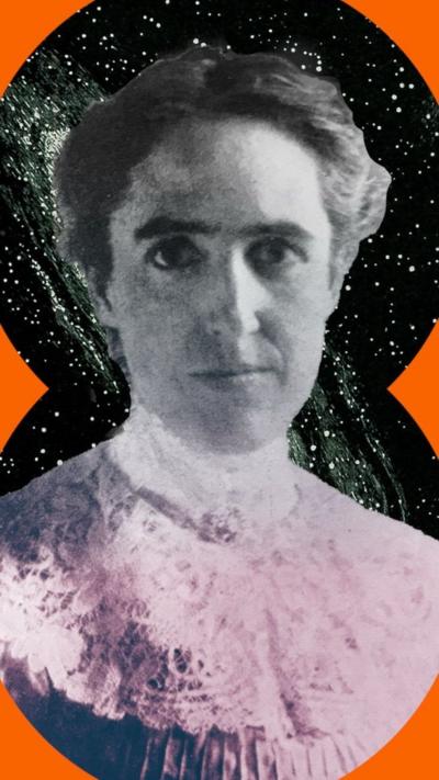 Astronomer Henrietta Swan Leavitt on a background of stars