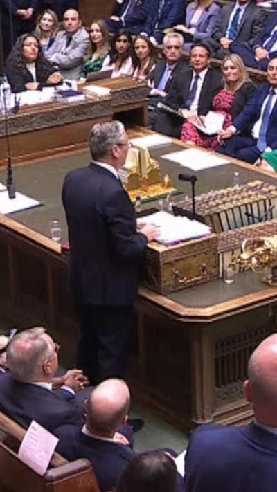 Starmer stood at dispatch box