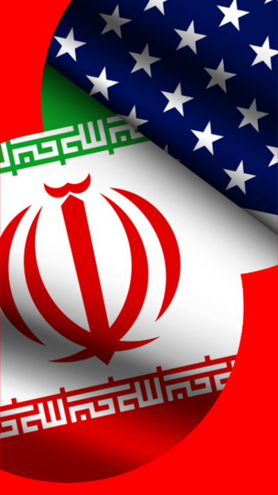 US and Iran flags