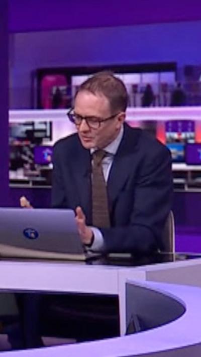 Chris Mason inside a BBC News studio