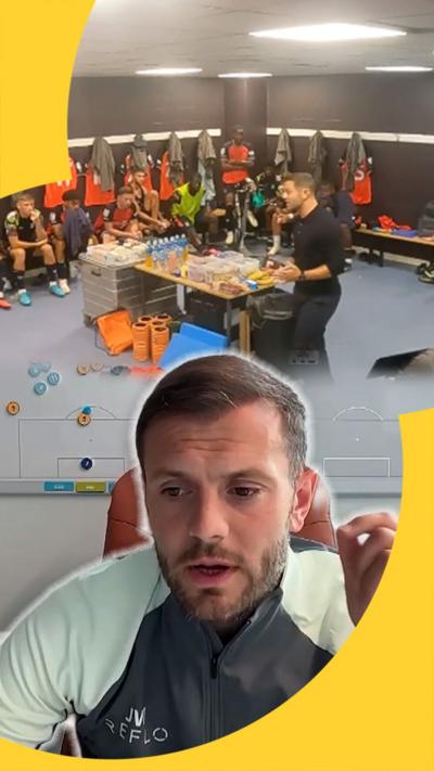 Jack Wilshere with a photo of his HT speech