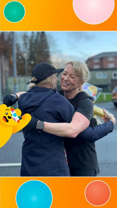 Sara embraces her sister Dot.