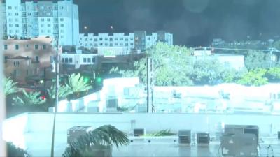 Lightning strikes as Hurricane Milton makes landfall in Sarasota, Flordia