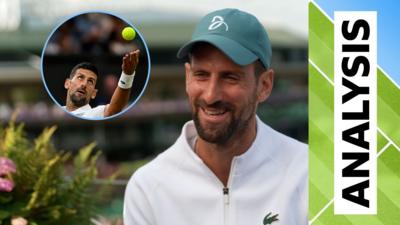 Novak Djokovic on the ball toss of his serve