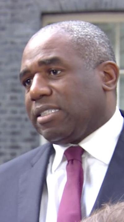 David Lammy standing outside No 10 Downing Street