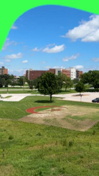 Painted Algerian flag on the grounds of the University of Kansas in Lawrence