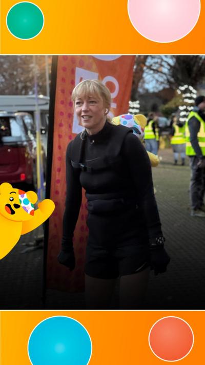 Sara Cox at the starting line on Day 3 of her Great Northern Marathon Challenge.