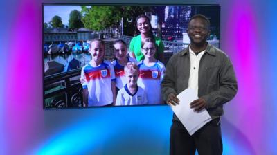 De-Graft on the Newsround set