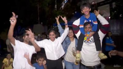 Fans celebrating women's World Cup win in India