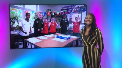 Shanequa on the Newsround set