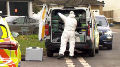 Forensics at shooting scene in Kent