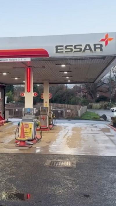 Petrol station forecourt