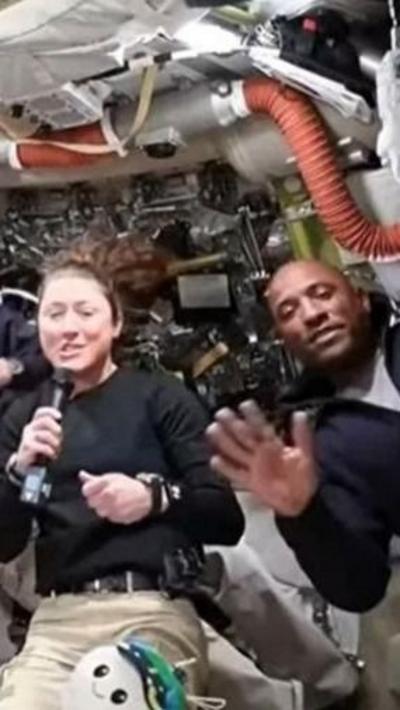 Astronauts in cabin