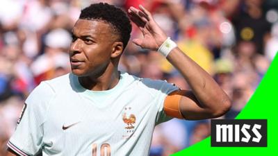 Kylian Mbappe with his head in his hand after missing a penalty for France against Morocco in the 2026 World Cup.