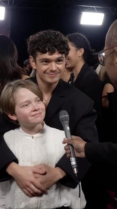 Noah and Jacobi Jupe on the Bafta Awards red carpet