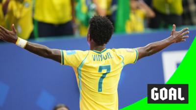 Vinícius Júnior celebrates scoring the opening goal