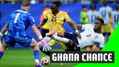 Watch as Ghana attempt a goal against England.
