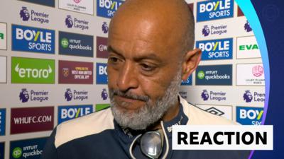 A disappointed Nuno Espirito Santo gives his thoughts after West Ham's relegation from the Premier League is confirmed