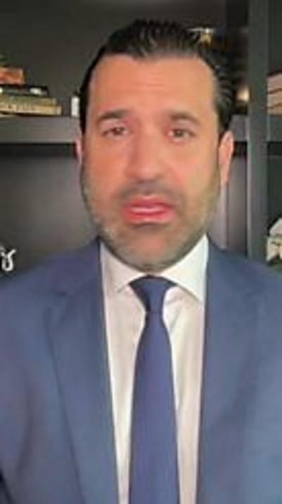 A man in a blue suit