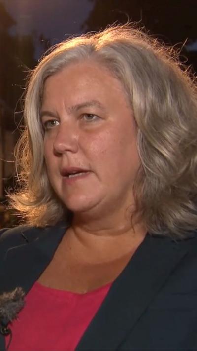 Transport Secretary Heidi Alexander wearing black blazer and pink top
