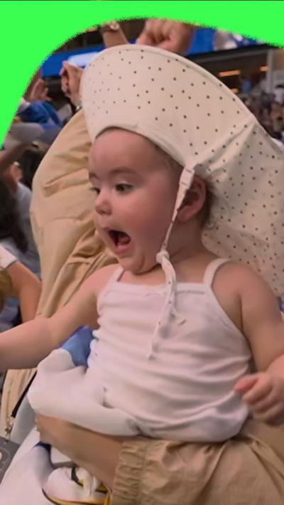 Baby celebrates a goal for Uruguay in the FIFA World Cup