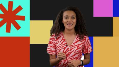 nina on a colourful background