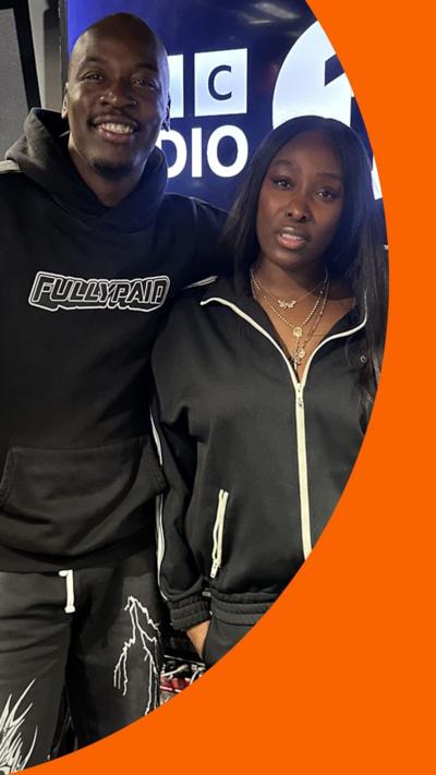 Eddie Kadi and Tolani stand in the Radio 1Xtra studio