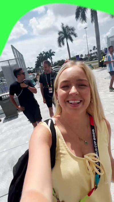 BBC Sport's Elizabeth Conway at Argentina v Cape Verde at the 2026 FIFA World Cup