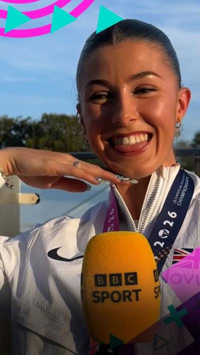 Amy Hunt poses with her tongue poking out