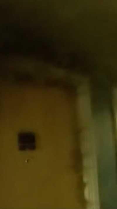 Hotel room on fire