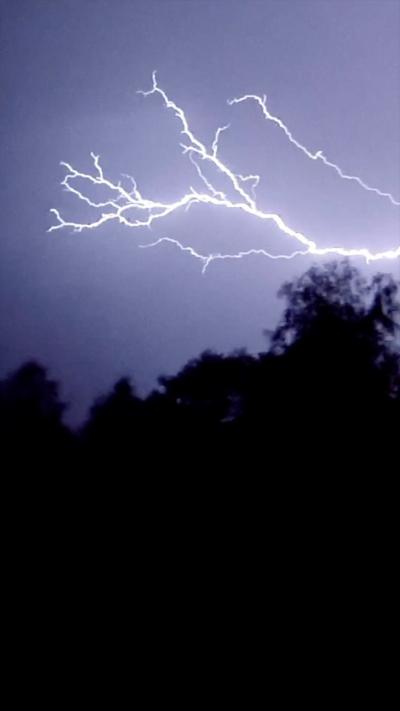 Lightning in the sky