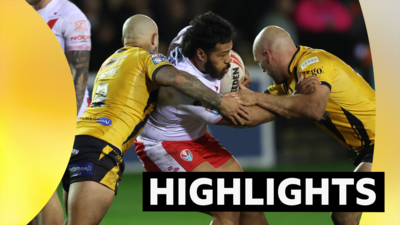 St Helens' Agnatius Paasi in action with Castleford Tigers' Liam Horne