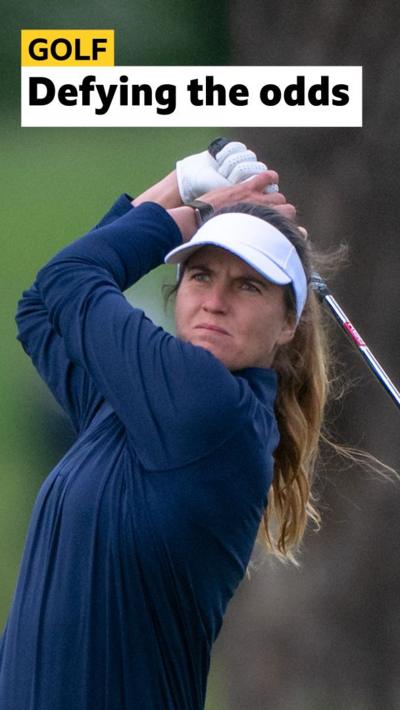 Leonie Harm swings golf club